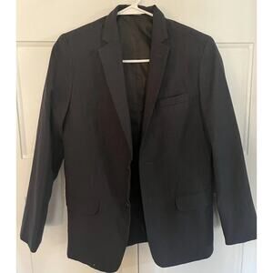 Calvin Klein Women's Size 14 Charcoal Suit Jacket Blazer 1 Button Casual